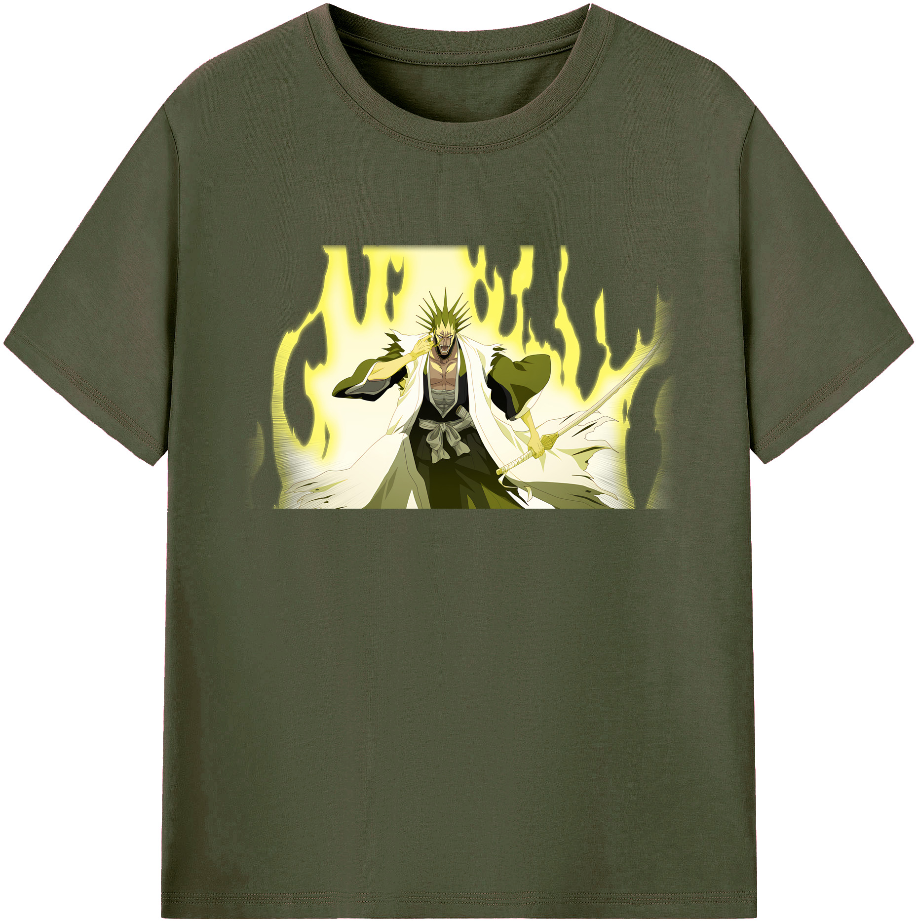 （画像用） ブリーチ ざらき けんぱち BLEACH Zaraki Kenpachi 綿100％ メンズ半袖Tシャツ｜肌触りやわらか＆通気性